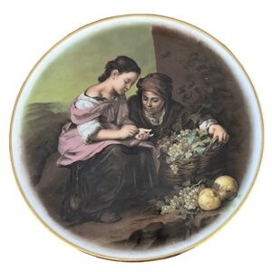 Vintage Schumann Arzberg Bavaria Germany Pedestal Plate Compote Gold Trim